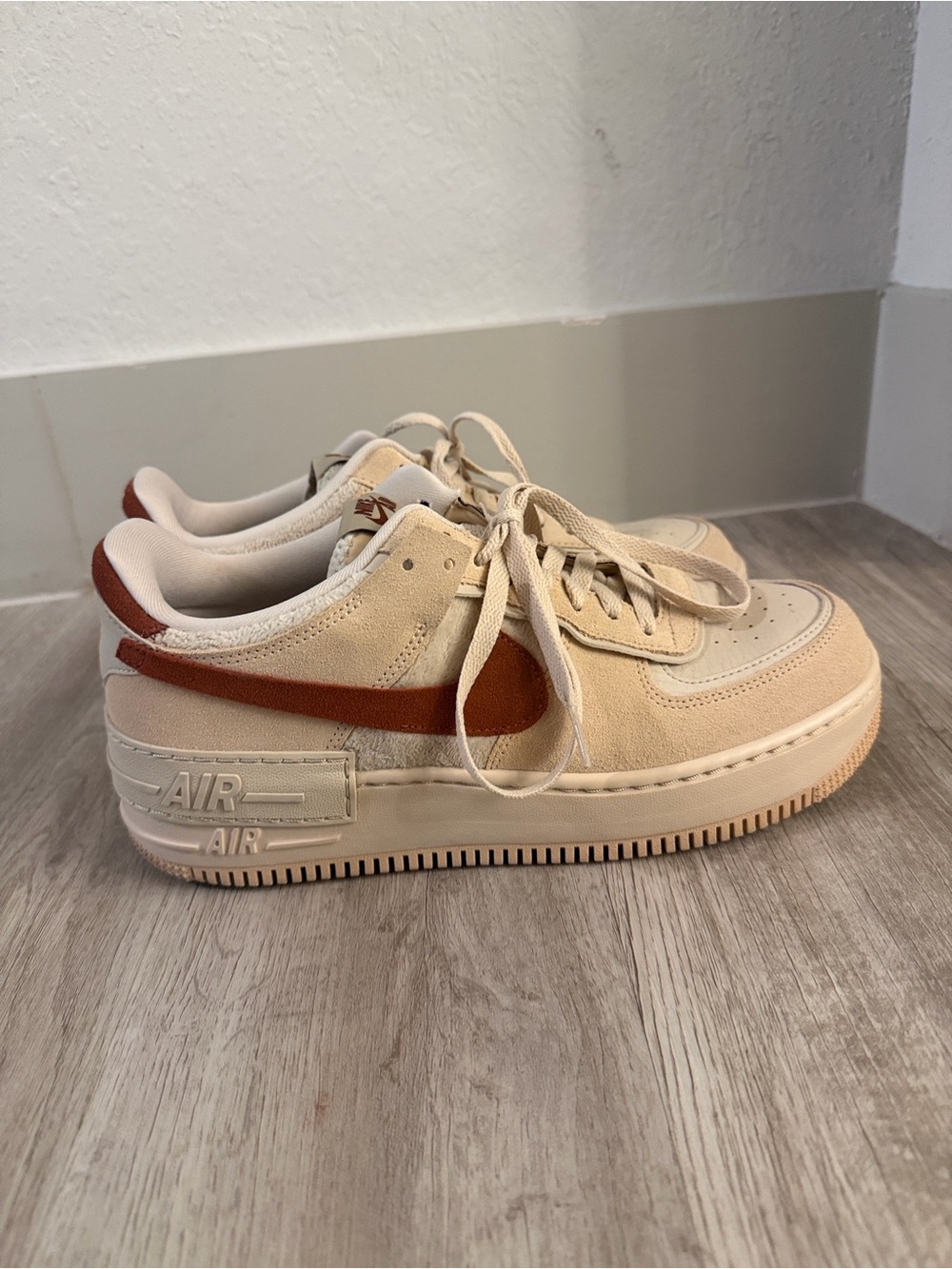 Nike Air Force 1 Shadow Shimmer Mars Stone Suede Sneakers Women’s 10.5